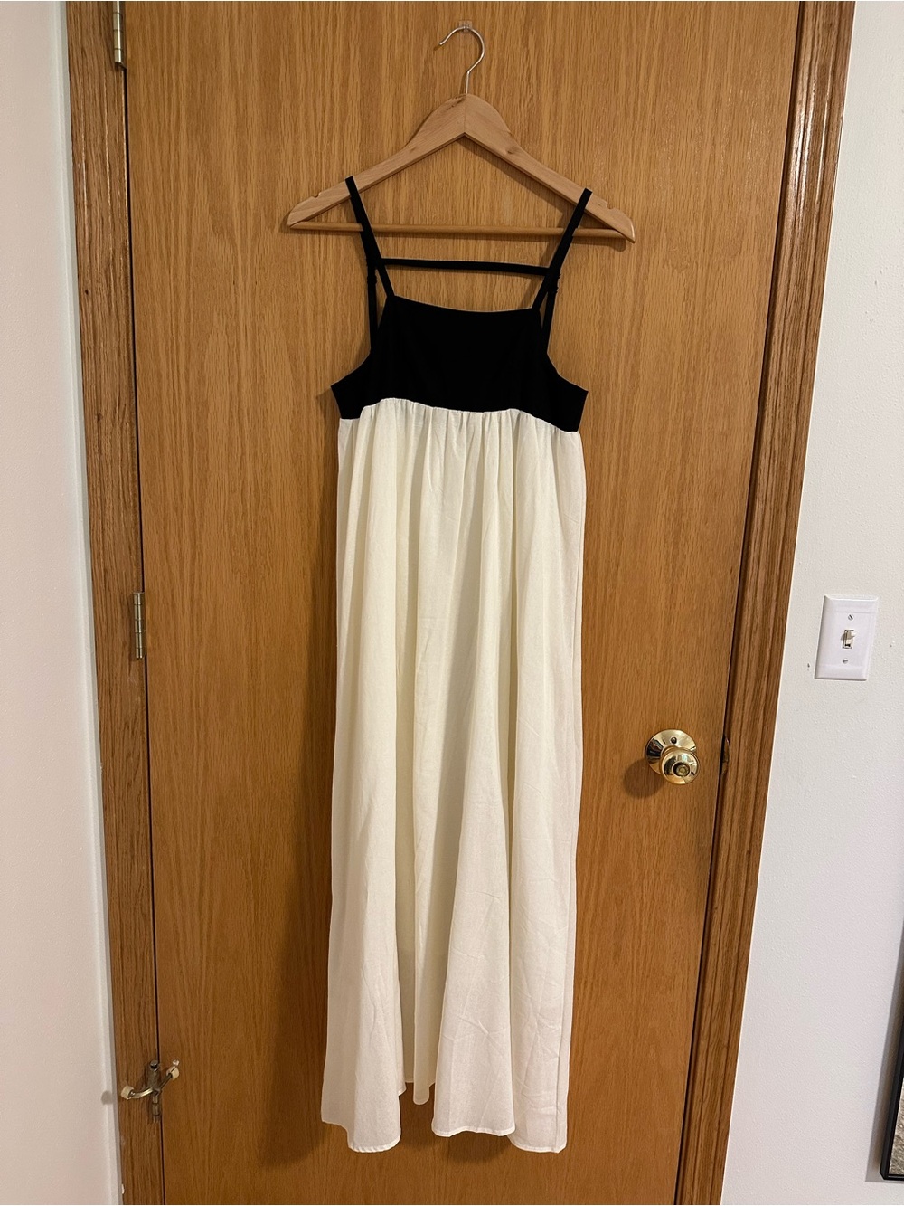 Black & Cream Maxi Dress